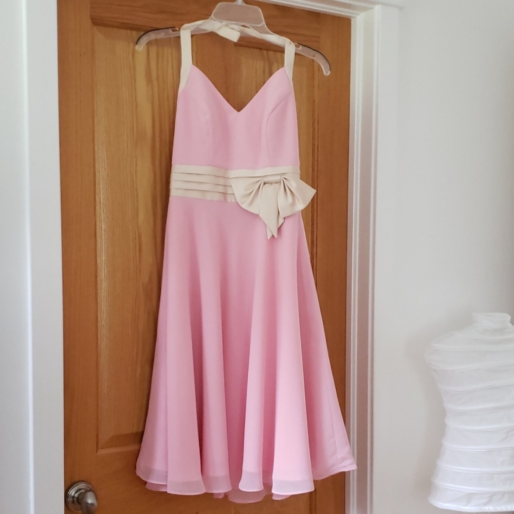 Tea rose and champagne bride's maid dress